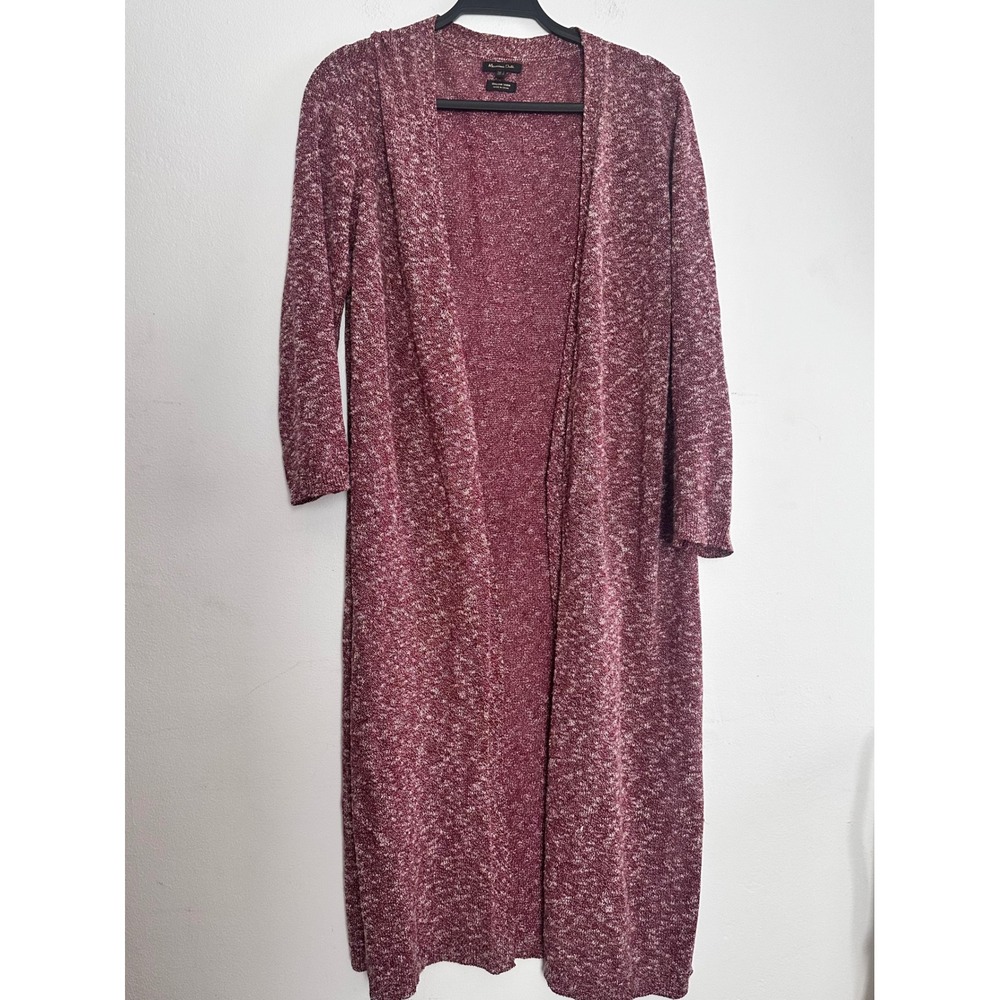 Massimo Dutti Marled Italian Yarn Longline Duster Cardigan LG Cabin Chic Cozy